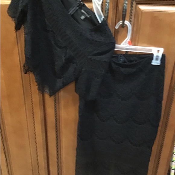 2 pc set Express top skirt lady girl size XSmall 0 black lacy EUC outfit dress - Picture 15 of 16